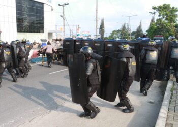 Guna Kesiapsiagaan Pemilu 2024, Polres Simalungun Gelar Pelatihan Pengendalian Massa Bersama Brimob