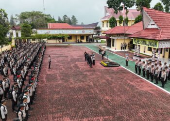 Jelang Pemilu 2024, Kapolres Simalungun Pimpin Apel Pasukan Pengamanan TPS