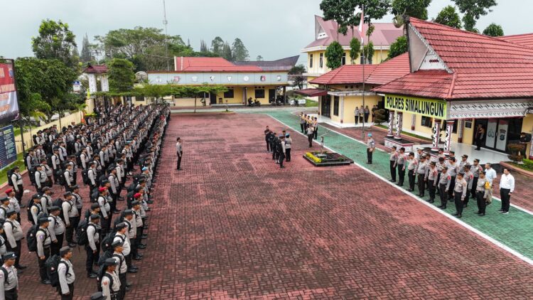 Jelang Pemilu 2024, Kapolres Simalungun Pimpin Apel Pasukan Pengamanan TPS