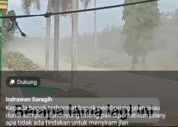 Banyak Debu, Pekerjaan ruas jalan Damakitang- Silou Dunia di Silou Kahean Dipertanyakan