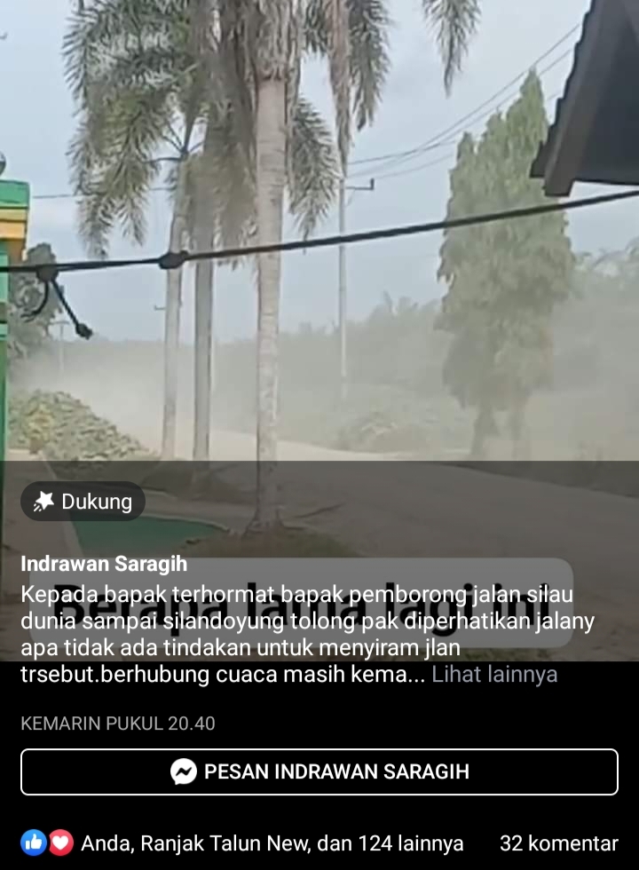Banyak Debu, Pekerjaan ruas jalan Damakitang- Silou Dunia di Silou Kahean Dipertanyakan