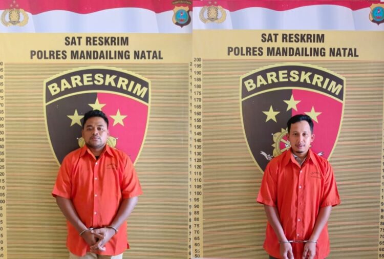 Kades dan Sekdes Tegal Sari Tersangka Penganiayaan Kini Ditahan di Polres Madina