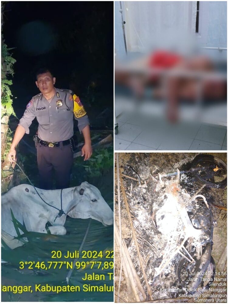 Kepergok Nyuri Lembu, Dua Security Diamuk Massa, Sepeda Motor Dibakar