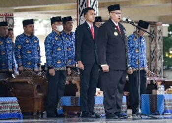 Pjs Wali Kota Pematangsiantar Drs Matheos Tan MM menjadi inspektur upacara peringatan Hari Kesaktian Pancasila Tahun 2024