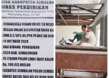Rehabilitas ruangan Sekolah SMP Negeri 1 Silou Kahean Diduga Asal Jadi