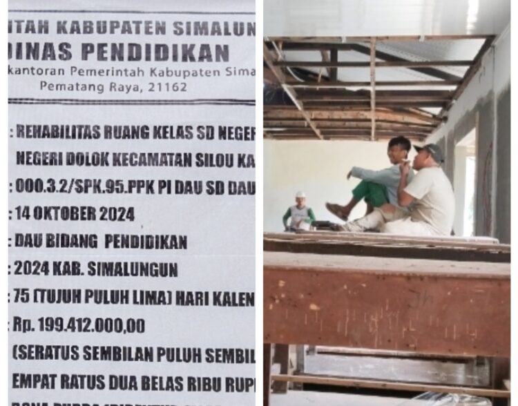 Rehabilitas ruangan Sekolah SMP Negeri 1 Silou Kahean Diduga Asal Jadi