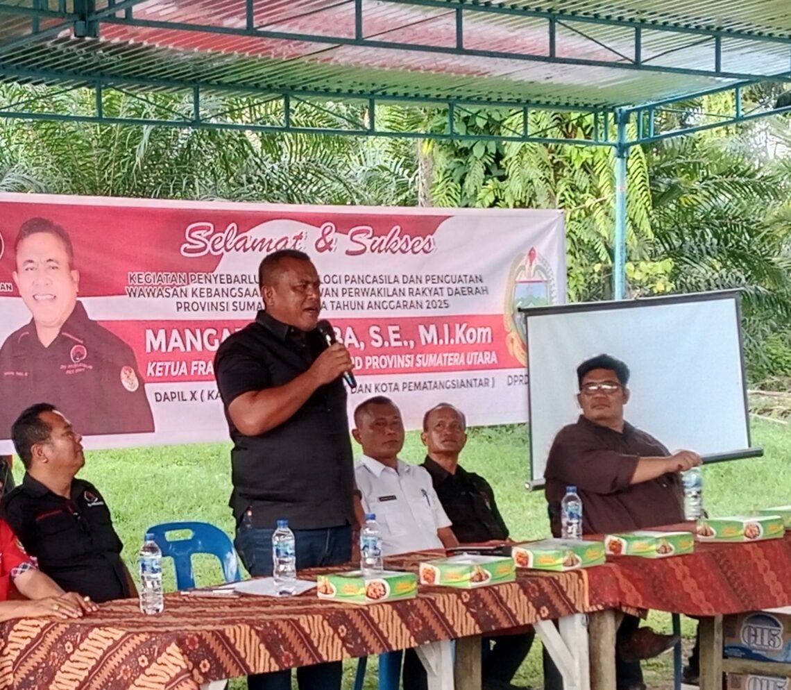 Perdana di Jalan Rindung, Mangapul Purba Sosialisasikan Ideologi Pancasila dan Wawasan Kebangsaan di Siantar Martoba