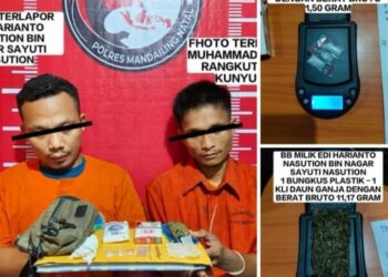 Polres Madina Tangkap 2 Pengedar Narkoba Berstatus Residivis di Kelurahan Sipolu-polu