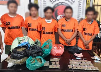 2,5 Kg Daun Ganja Diamankan Sat Narkoba Polres Simalungun, 5 Pemuda Dijadikan Tersangka