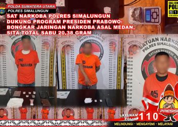 Polres Simalungun Bongkar Jaringan Narkoba Asal Medan, Sita 20 Gram Sabu dan 3 Gram Ganja