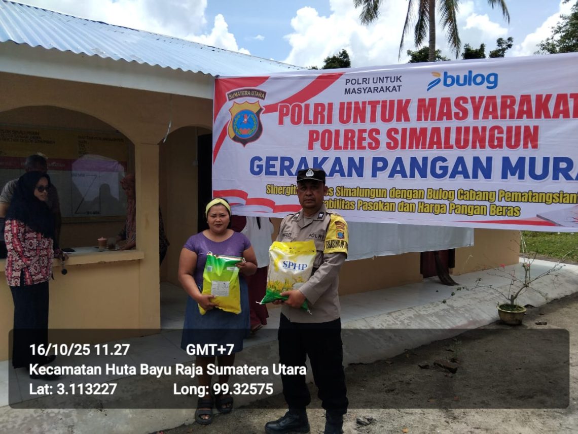 Tekan Harga Pangan, Polres Simalungun Salurkan 5 Ton Beras Murah Rp58 Ribu per 5 Kg