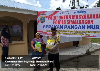 Tekan Harga Pangan, Polres Simalungun Salurkan 5 Ton Beras Murah Rp58 Ribu per 5 Kg