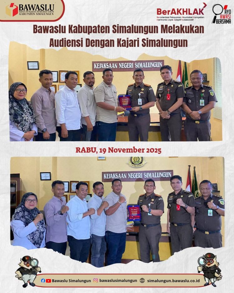 Perkuat Sentra Gakkumdu, Bawaslu Simalungun Audiensi ke Kejaksaan Negeri Simalungun