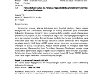 Heboh Surat Mutasi Pegawai Pendidikan Simalungun, BKPSDM Angkat Bicara dan Beri Bantahan Resmi
