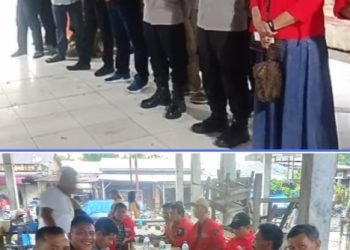 Hujan Deras Tak Menyurutkan Langkah, Kapolsek Silou Kahean dan Arifin Damanik Ikut Manortor di Pesta Putra Penasehat TDBP