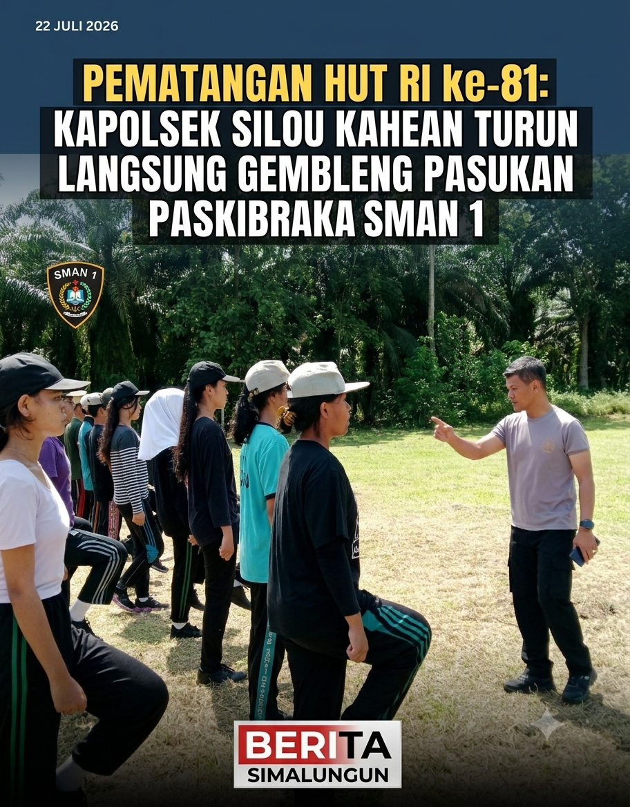Pematangan HUT RI ke-81: Kapolsek Silou Kahean Turun Langsung Gembleng Pasukan Paskibraka SMAN 1