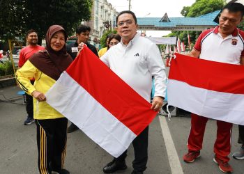 Semarakkan HUT ke-81 RI, Wali Kota Pematangsiantar Hadiri CFD di Lapangan Adam Malik