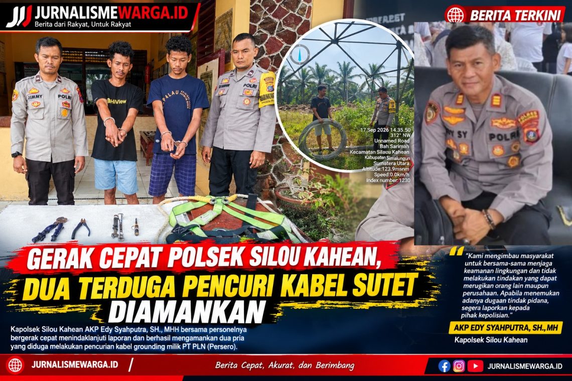 Gerak Cepat Polsek Silou Kahean, Dua Terduga Pencuri Kabel SUTET Diamankan