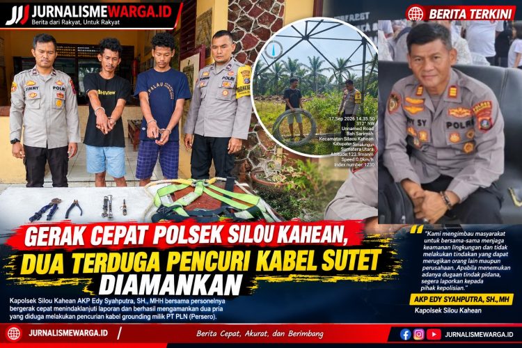 Gerak Cepat Polsek Silou Kahean, Dua Terduga Pencuri Kabel SUTET Diamankan