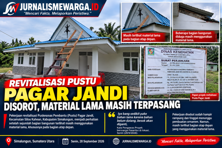 Revitalisasi Pustu Pagar Jandi Silou Kahean Disorot, Material Lama Masih Terpasang