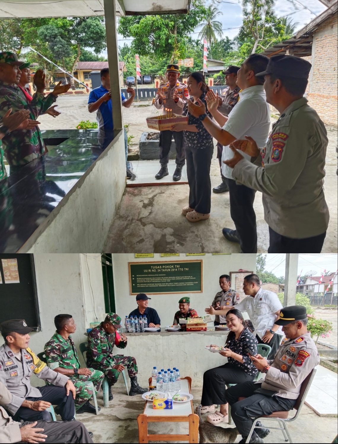 Polsek Silou Kahean Sampaikan Ucapan HUT ke-81 TNI ke Koramil 19/Silou Kahean